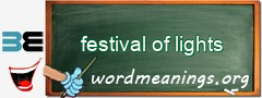 WordMeaning blackboard for festival of lights